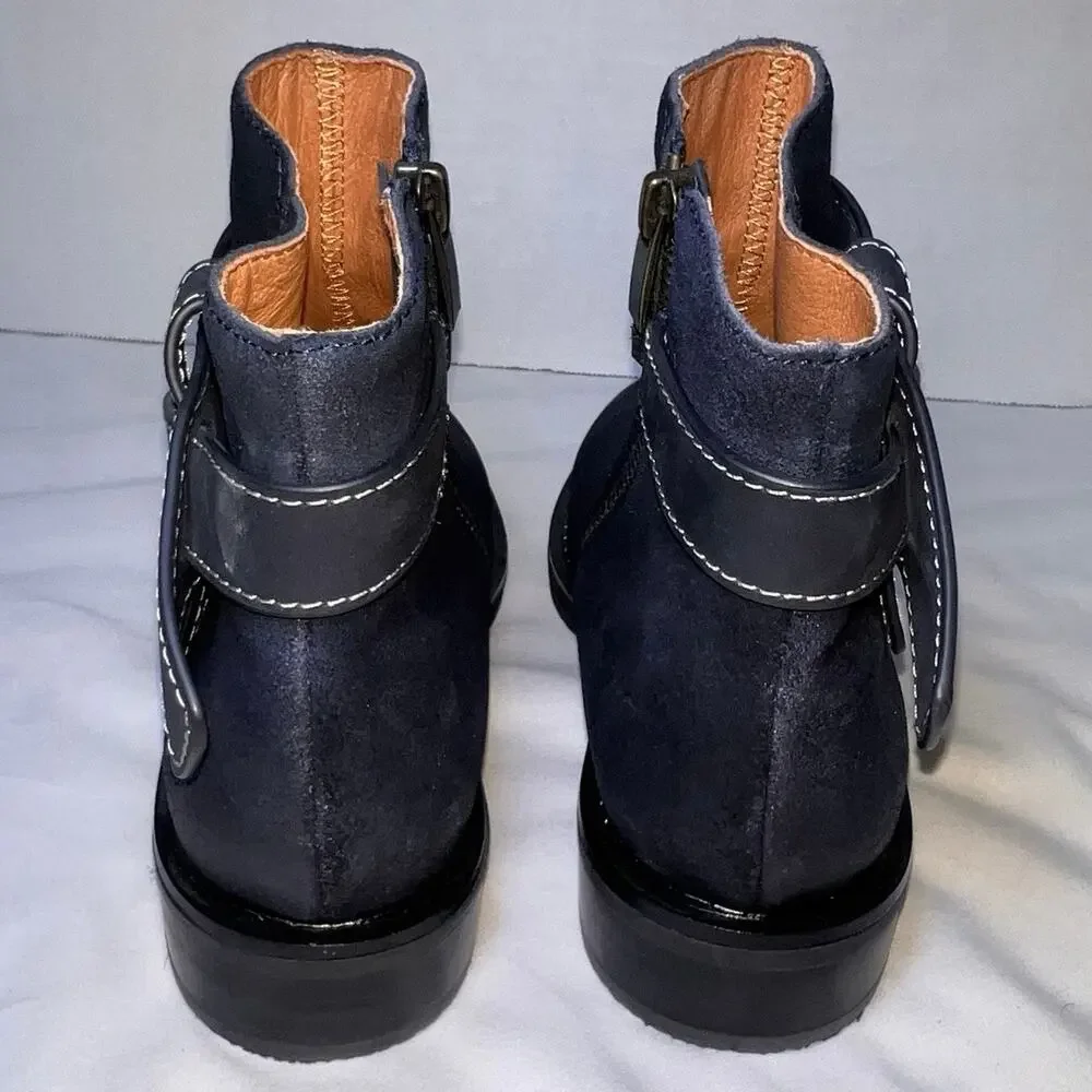 Sundance Bonfire Booties Womens Size 36 EU / 5.5 US Navy Blue Ankle Boots Casual